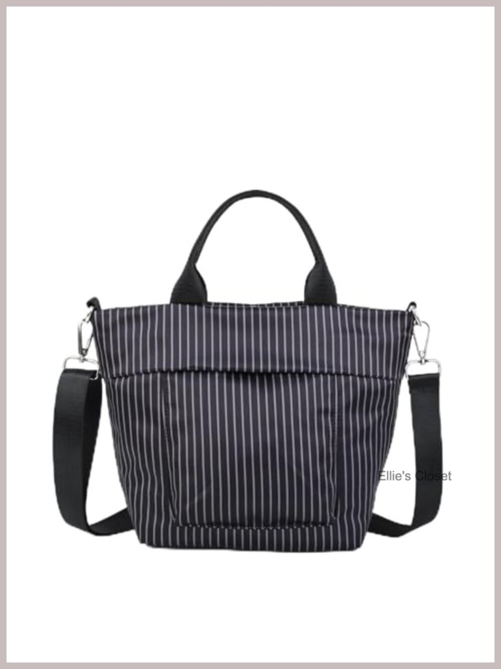Large Nylon Shoulder Bag Multi-Pocket Hobo Tote Work Travel Water-Resistant